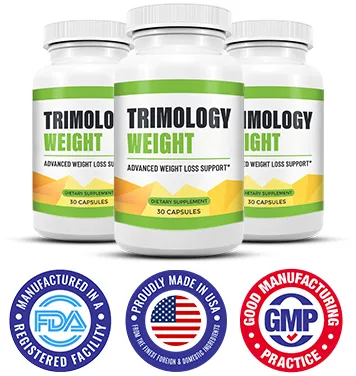 Trimology supplement bottles and capsules